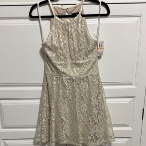B Darlin Cream Lace Mini Dress